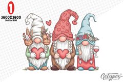 Valentine Gnome Sublimation Clipart - High Quality Design Product Image 1