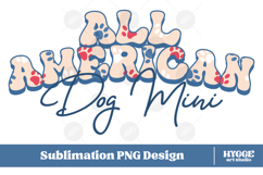 American Dog Mini 4th of July USA Paw DTF PNG Sublimation Product Image 1