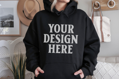 Navy Gildan 18500 Hoodie Mockup, G18000 Hoodie Model mockup Product Image 1