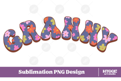granny Png Retro Flowers Mother&#039;s Day Floral Mom Sublimation Product Image 1