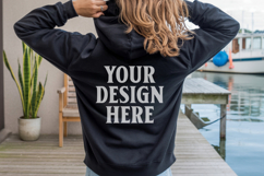 Navy Gildan 18500 Hoodie Sweatshirt Mockup, 185 mock-up Product Image 1