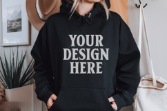 Navy Gildan 18500 Hoodie Mockup, G18000 Hoodie Model mockup Product Image 1