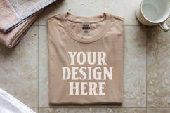 Sand Gildan 5000 Flat Lay Tshirt Mockup, G5000 mockups Product Image 1