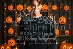 Halloween T-Shirt Mockup Male, Black T-Shirt Mockup, d2 Product Image 1