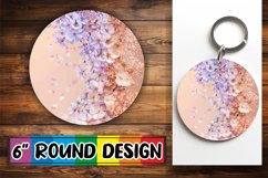 Dazzling Glittery Petal PNG Sublimation Circle: Keychain, Co Product Image 1