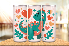 Valentine’s Day Cute Dinosaur Tumbler Wrap PNG Big Bundle Product Image 6