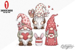 Valentine Gnome Sublimation Clipart - High Quality Design Product Image 1