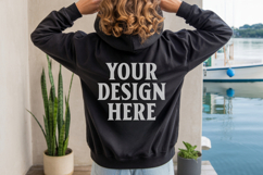 Navy Gildan 18500 Hoodie Sweatshirt Mockup, 185 mock-up Product Image 1
