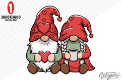 Valentine Gnome Sublimation Clipart - High Quality Design Product Image 4