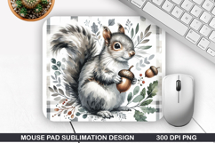 Squirrel Mouse Pad Sublimation, Animals Mouse Pad PNG Design Product Image 1
