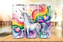 Valentine’s Day Cute Unicorn Tumbler Wrap PNG Big Bundle Product Image 2