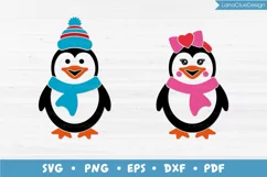 Penguins - Boy and Girl -2 items, Cute Penguin SVG Cut Files Product Image 1