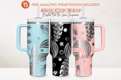 Engraved 40oz Tumbler Wrap Mermaid, Ocean Life, Seashell Product Image 1