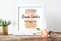 Peach cream  gold. Brush strokes clipart. Product Image 2