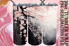 Dazzling Floral Leopard Tumbler Wrap: Sublimation - 20oz Product Image 1