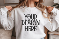 Christmas Gildan 18000 Sand Crewneck Sweatshirt Mockup Product Image 1