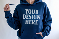Navy Gildan 18500 Hoodie Mockup, G18000 Hoodie Model mockup Product Image 1