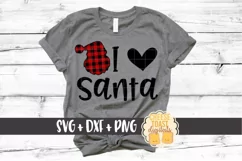 I Love Santa - Christmas SVG Files - Buffalo Plaid Santa Product Image 1