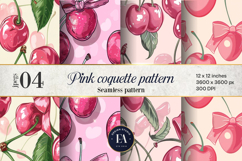 Pink Coquette studded digital paper, Cherry textures Product Image 1