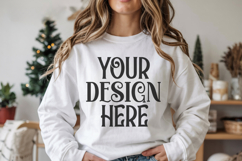 Christmas Gildan 18000 Sand Crewneck Sweatshirt Mockup Product Image 1
