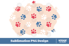 American 4th of July Cat Dog Paw Background Png DTF Bundle Product Image 2