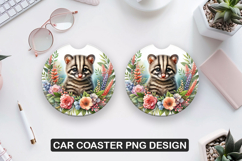 Cheetah Cub Car Coaster Sublimation| Animal Coaster PNG Product Image 1