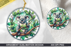 Cute Animals Round Stained Glass PNG Bundle, 25 Designs Product Image 9