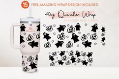 Halloween 40oz Quencher Tumbler, Pumpkin Face, Spooky Product Image 2