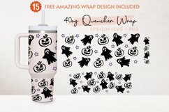 Halloween 40oz Quencher Tumbler, Pumpkin Face, Spooky Product Image 1