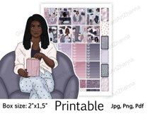 African American Movie Night Print Sticker Box Size 2"x1,5" Product Image 4