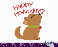 Happy Howlidays | Dog Animal Christmas Puns Svg Design Product Image 2