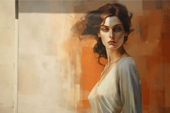 Elegant woman portrait mural on urban wall Product Image 1
