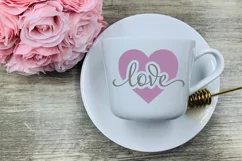 Heart with Love Cutout Design | Valentine's Day SVG Product Image 4