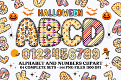 Halloween Alphabet png clipart, halloween letters doodle Product Image 1