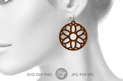 Mandala earrings, SVG cut files, round earring Product Image 3