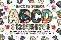 Back to School Alphabet png, letters doodle, school clipart Product Image 1