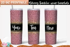 Rose gold leopard 20 oz Skinny Tumbler wrap sublimation Product Image 1