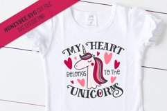 My Heart Belongs to Unicorns SVG Cut File Product Image 1