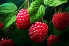 Fresh raspberries on the vine Product Image 1