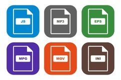 Set Of File Formats Icons Product Image 1