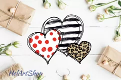 Love Hearts png, sublimation design, Valentines day Product Image 1