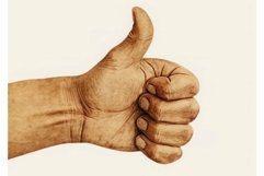 Vintage style hand gesture of approval Product Image 1