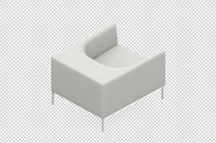 Isometric Arm Chair 3D isolated render Product Image 1
