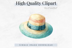 Summer Straw Hat Clipart, Digital Download Product Image 1