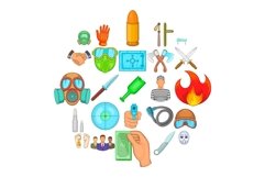 Misdeed icons set, cartoon style Product Image 1