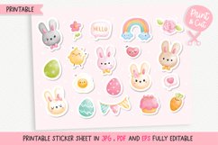 Easter Rabbit SVG, Easter Printable Stickers Product Image 1