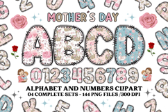 Mother's Day Alphabet clipart, mother’s day letters doodle Product Image 1