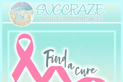 Find A Cure Quote One Color Ribbon SVG Dxf Eps Png PDF Files Product Image 4