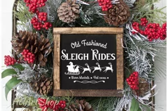 Sleigh Rides svg, Vintage Christmas sign svg Product Image 1