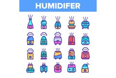 Color Different Humidifier Icons Set Vector Product Image 1